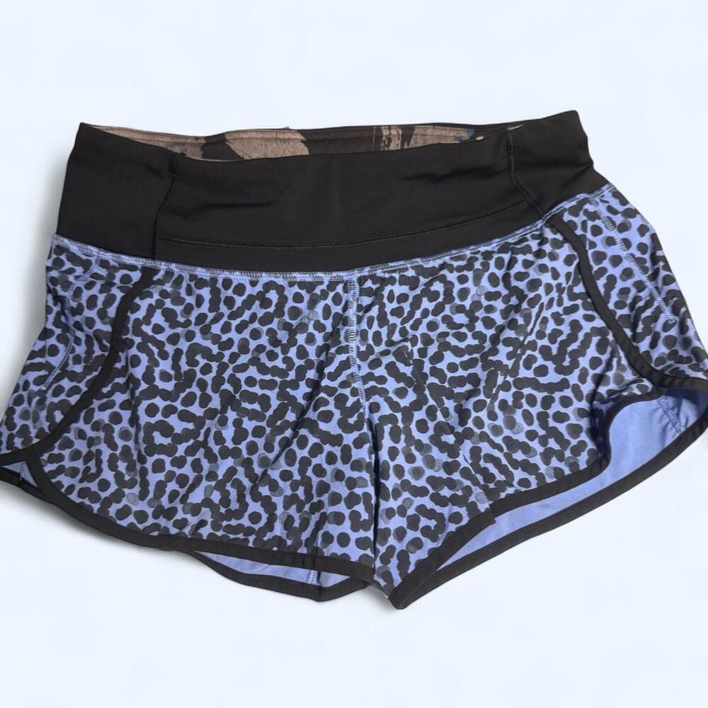Lululemon Run Time size 6 shorts. “Ace Spot Lullaby Black” - 4"